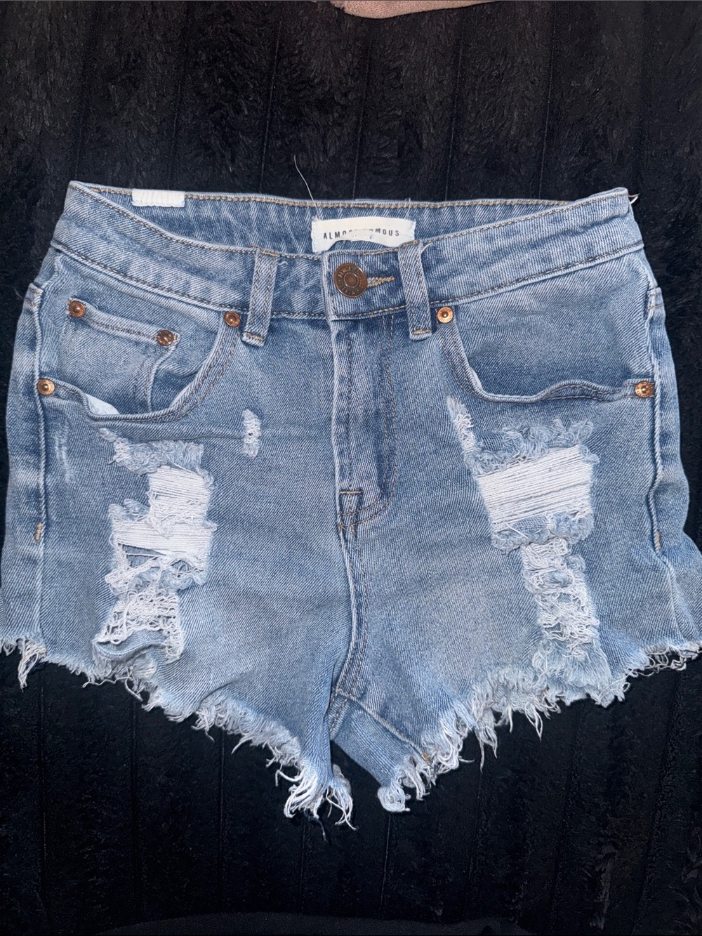 Almost Famous Light Blue Ripped Denim Shorts
